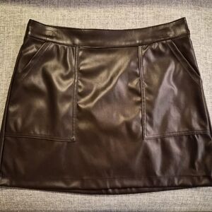 Dark Brown Leather Skirt